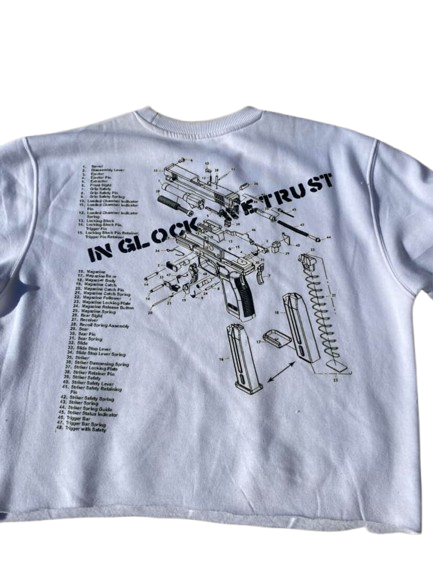 " In Glock We Trust " Cropped Sweatshirt